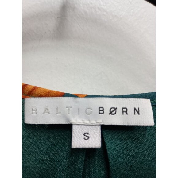 Baltic Born Maxi Dress Size Small Teal Floral BOHO Cottage Long Sleeve V-Neck - Picture 4 of 9